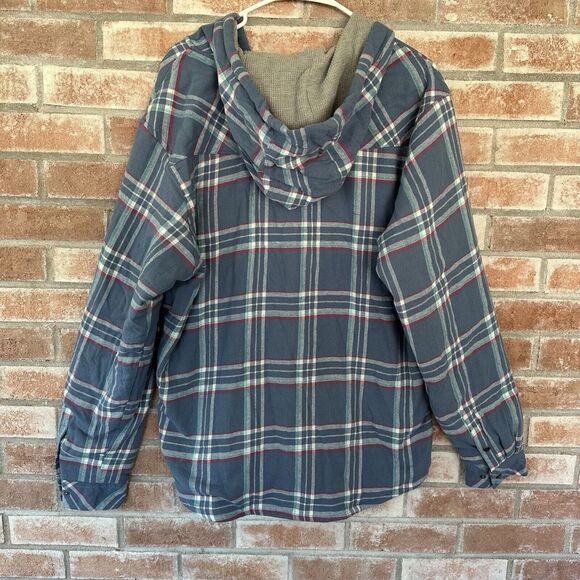 NWT Roper 100% Cotton Thermal Lined Hooded Snap Up Jacket Barn Coat XL Blue - Picture 7 of 12